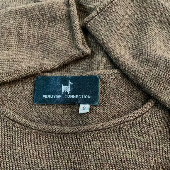 Peruvian Connection Sweater Brown Wool Alpaca (S) - Picture 6 of 7